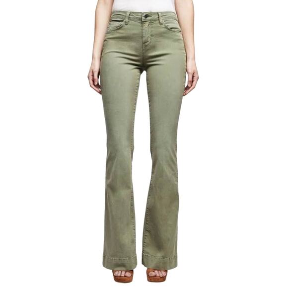 NWT L'Agence The Affair High Rise Flare Jeans in Brigade Green Size 30 - Picture 11 of 13